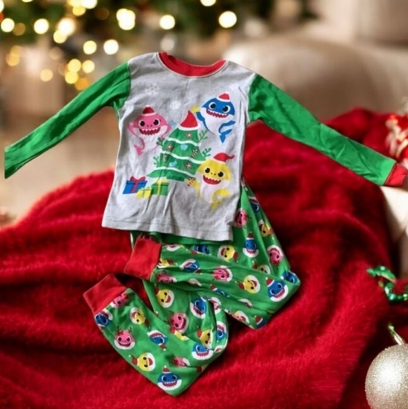 Nickelodeon pink Fong boys pajamas 5T green rod long sleeve colorful hol… - Picture 1 of 11